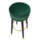 Karrige e rrumbullakët prej druri dhe pëlhurë të dizajnit modern - Rupert Viadurini