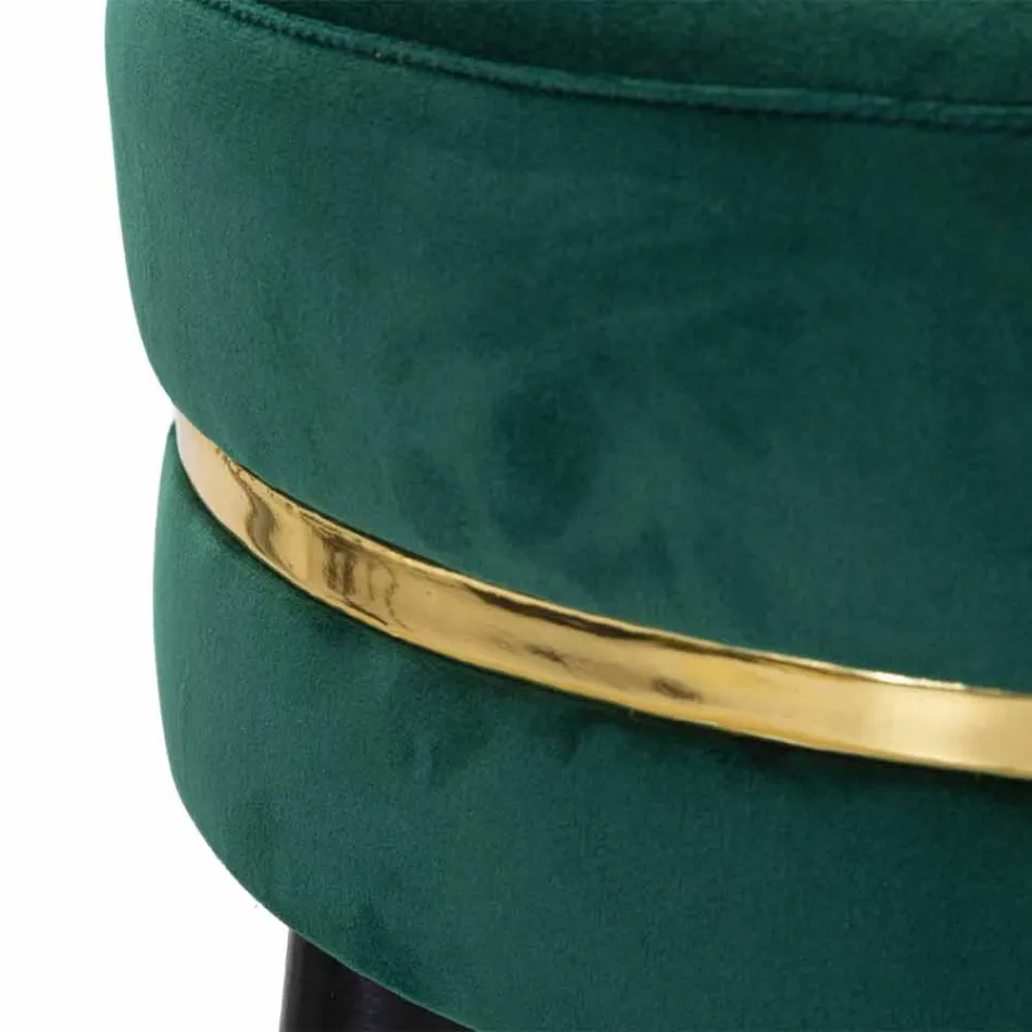 Karrige e rrumbullakët prej druri dhe pëlhurë të dizajnit modern - Rupert Viadurini