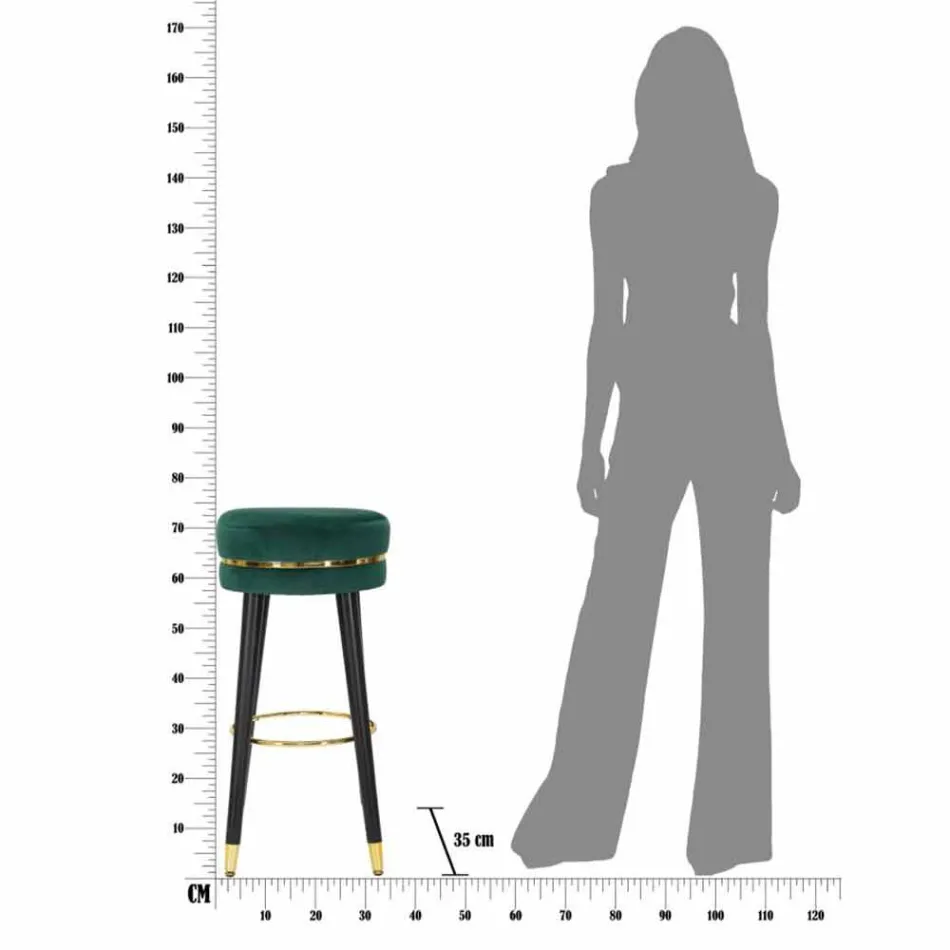 Karrige e rrumbullakët prej druri dhe pëlhurë të dizajnit modern - Rupert Viadurini