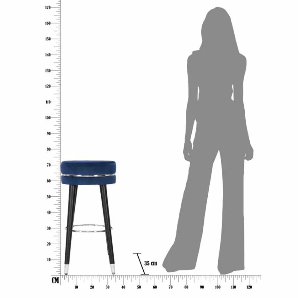 Karrige e rrumbullakët prej druri dhe pëlhurë të dizajnit modern - Rupert Viadurini
