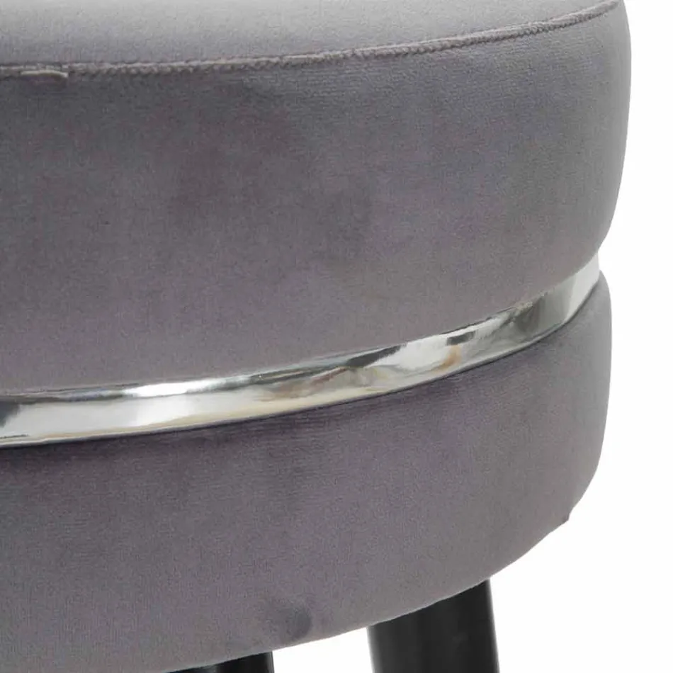 Karrige e rrumbullakët prej druri dhe pëlhurë të dizajnit modern - Rupert Viadurini