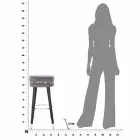 Karrige e rrumbullakët prej druri dhe pëlhurë të dizajnit modern - Rupert Viadurini