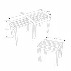 Stol i ulët i zgjatur në dru tik, përfundim natyral - Pomino Viadurini