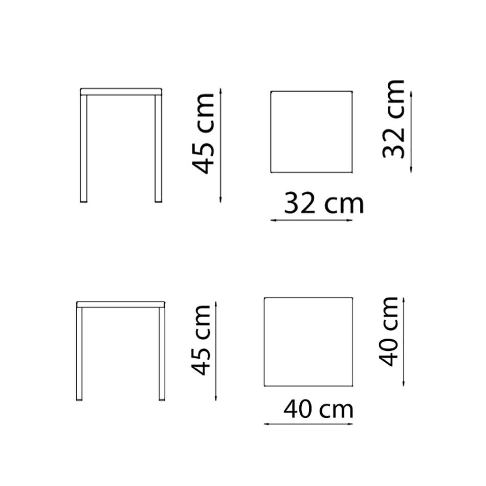 Karrige e jashtme prej çeliku me katror të ulët Prodhuar në Itali - Azul Viadurini