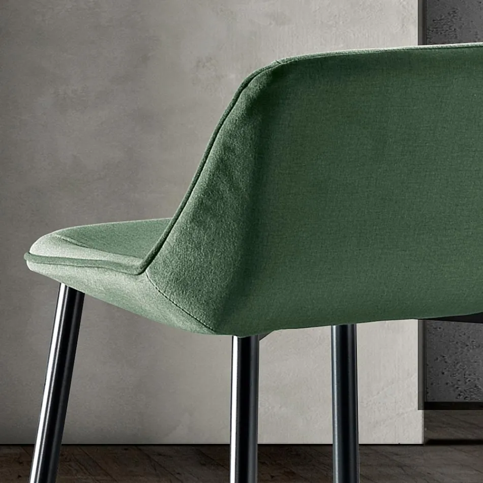 Karrige me Këmbë metalike dhe Sedilje prej Pëlhure Monokoke Prodhuar në Itali - Hinata Viadurini