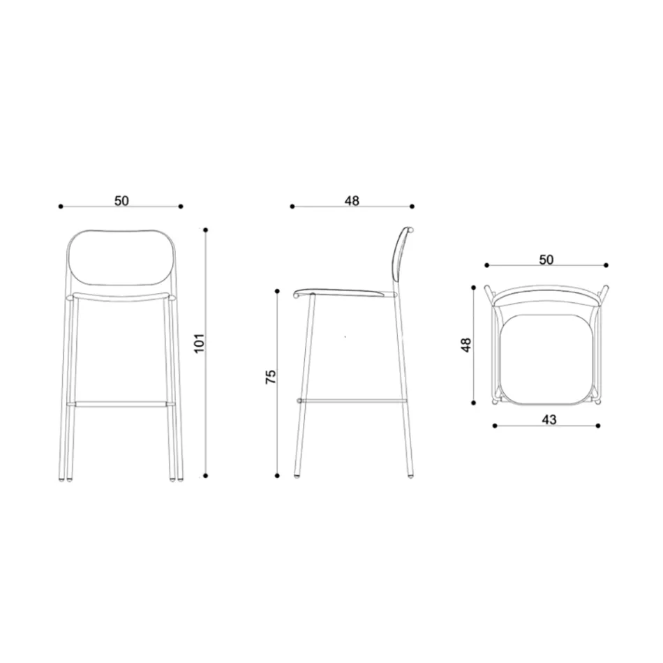 Karrocë kuzhine prej druri dhe metali lisi Prodhuar në Itali 2 Copë - Saffia Viadurini