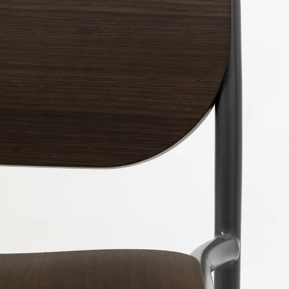 Karrocë kuzhine prej druri dhe metali lisi Prodhuar në Itali 2 Copë - Saffia Viadurini