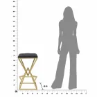 Stol i Lartë i Dizajnit të Sheshit në Hekur dhe Pëlhurë - Sillie Viadurini