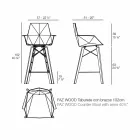 Stol kuzhine me mbështetëse në dru dhe plastikë - Faz Wood nga Vondom Viadurini