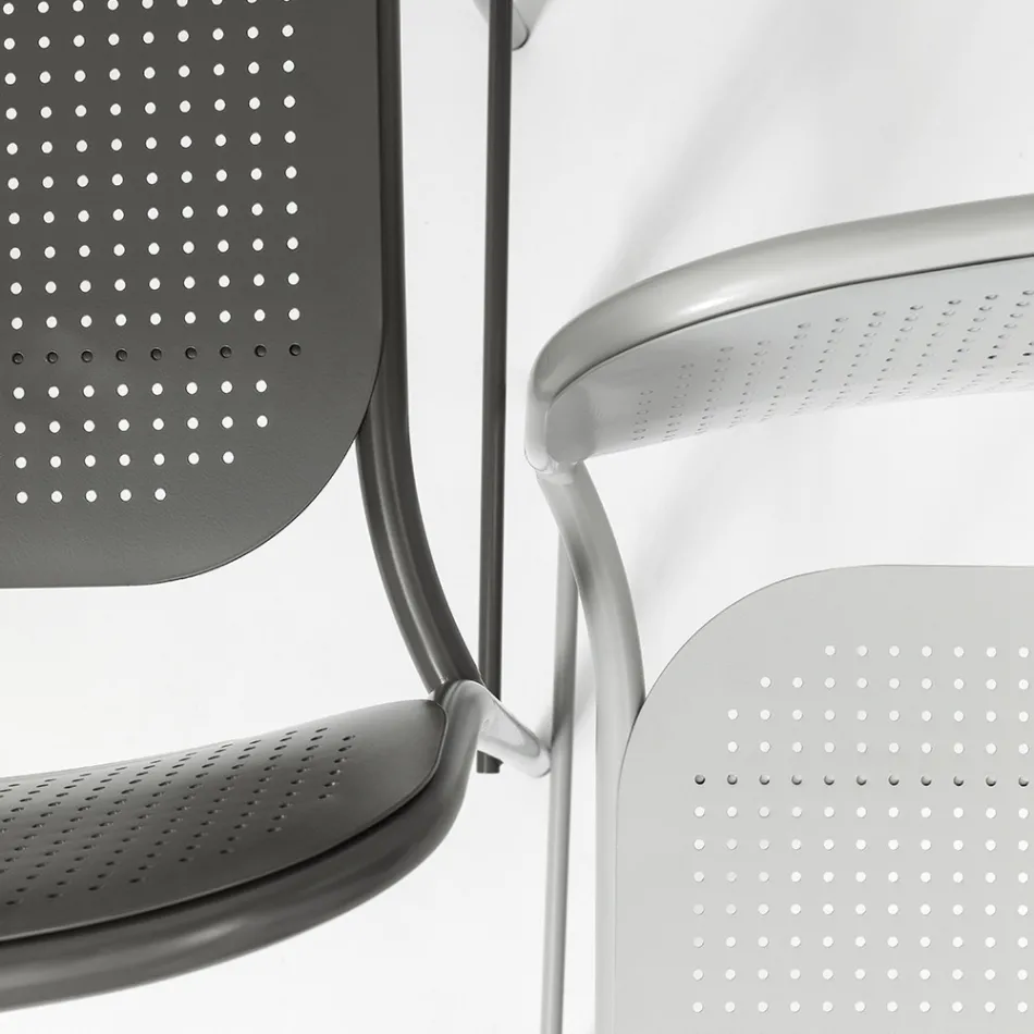 Karrige metalike e stivueshme në natyrë e prodhuar në Itali 2 copë - Synergy Viadurini