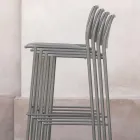 Karrige metalike e stivueshme në natyrë e prodhuar në Itali 2 copë - Synergy Viadurini