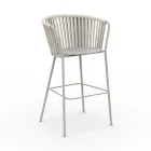 Karrige kopshti inox dhe mbështetëse me litar - Luxura Viadurini