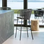 Karrige kopshti inox dhe mbështetëse me litar - Luxura Viadurini