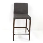 Karrige për ambiente të brendshme nga druri i hirit dhe lëkura artificiale Prodhuar në Itali - Floki Viadurini