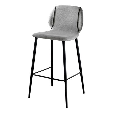 Dizajni i stolit të dhomës së ndenjes në pëlhurë me kufi dhe metal antracit - Scarat Viadurini