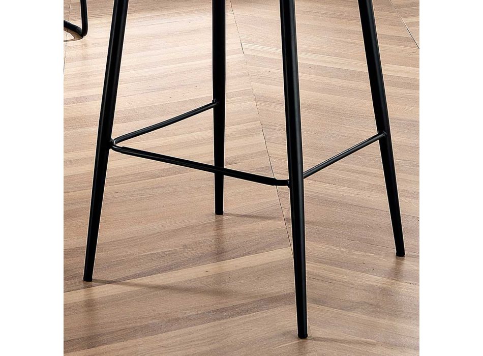 Dizajni i stolit të dhomës së ndenjes në pëlhurë me kufi dhe metal antracit - Scarat Viadurini