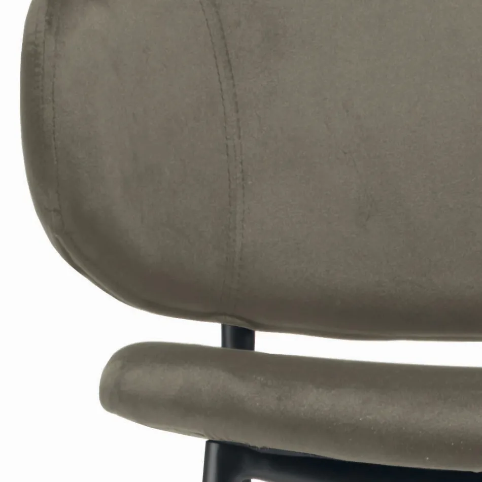 Karrocë e dhomës së ndenjes prej çeliku dhe kadife Prodhuar në Itali - Rimini Viadurini