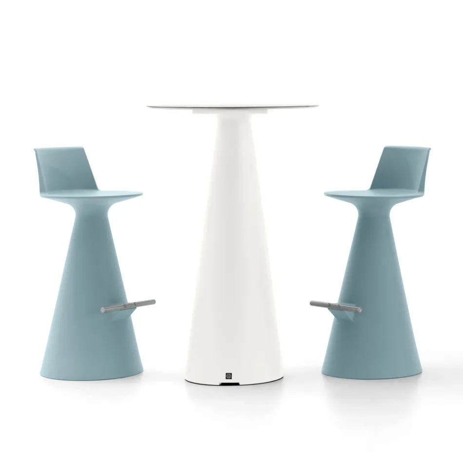 Karrige e dhomës së ndenjes prej polietileni me mbështetëse këmbësh - Ellipse Viadurini