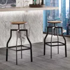 Dizenjoni një stool rregullues metalik dhe druri të bërë në Itali Livorno Viadurini