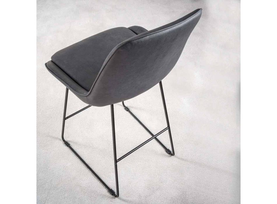 Stool me dizajn modern me pllaka metalike të lyer - Ines Viadurini