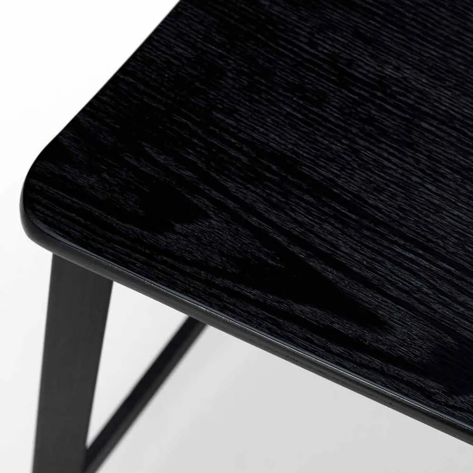 Stool dizajni modern në dru dhe metal, Elmas Viadurini