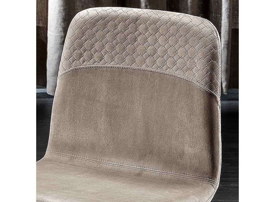 Karrige elegante e dizajnit modern në kadife me ngjyra dhe metal - Bizet Viadurini