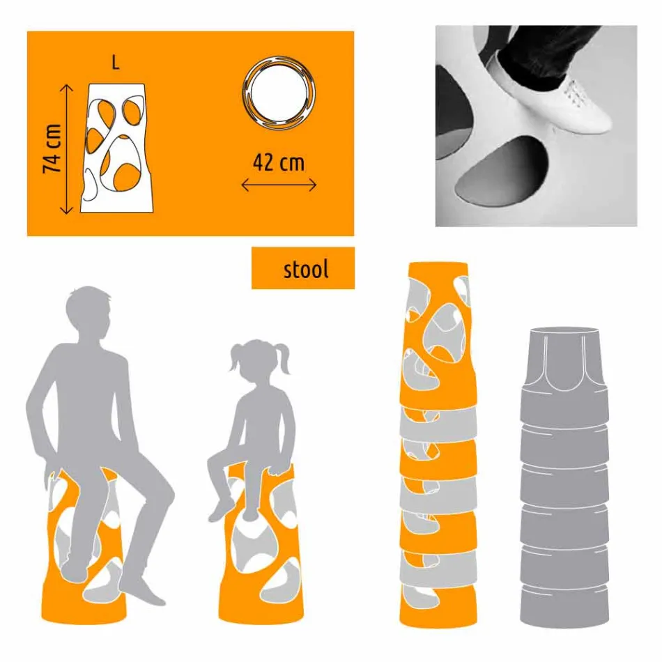 Jashtëqitje e jashtme ose e Brendshme Stackable Bardhë ose e Zezë 2 Copë - Liria nga Myyour Viadurini