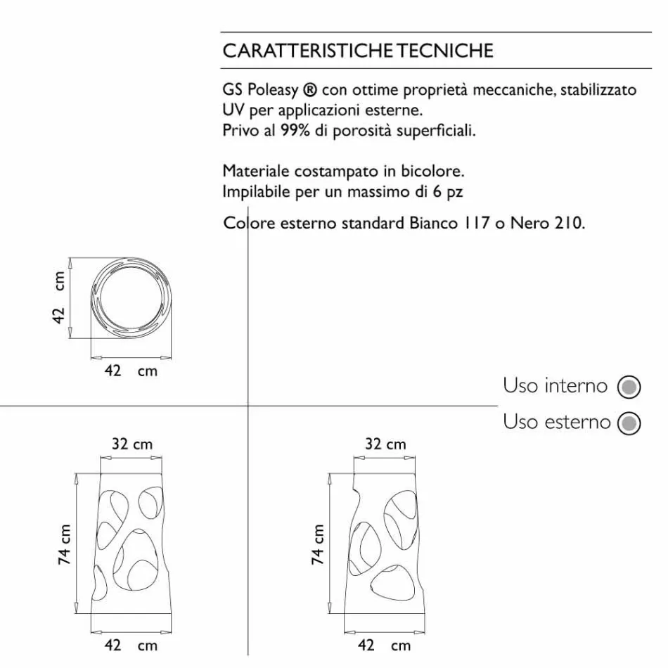 Jashtëqitje e jashtme ose e Brendshme Stackable Bardhë ose e Zezë 2 Copë - Liria nga Myyour Viadurini