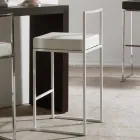 Stool fiks lëkure Faux, Dizajn modern H 65 cm - Alina Viadurini