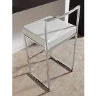 Stool fiks lëkure Faux, Dizajn modern H 65 cm - Alina Viadurini