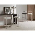 Stool fiks lëkure Faux, Dizajn modern H 65 cm - Alina Viadurini