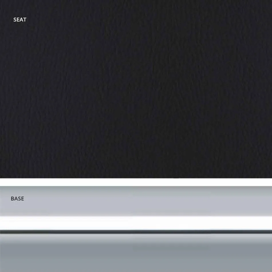 Stool fiks lëkure Faux, Dizajn modern H 65 cm - Alina Viadurini