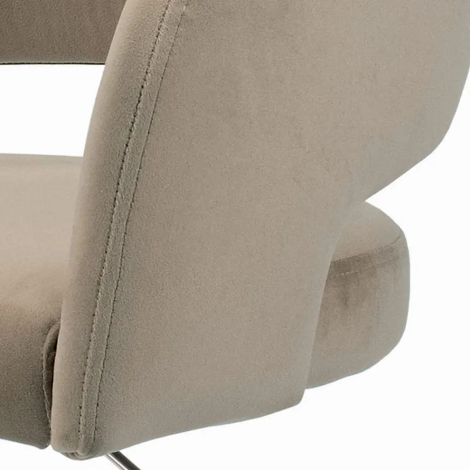 Karrige me rrotullim dhe lartësi të rregullueshme në kadife dhe çeliku - Alassio Viadurini