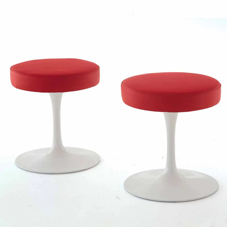 Stol i kthyeshëm në alumin të llakuar me sedilje lëkure të prodhuar në Itali - Dacia Viadurini