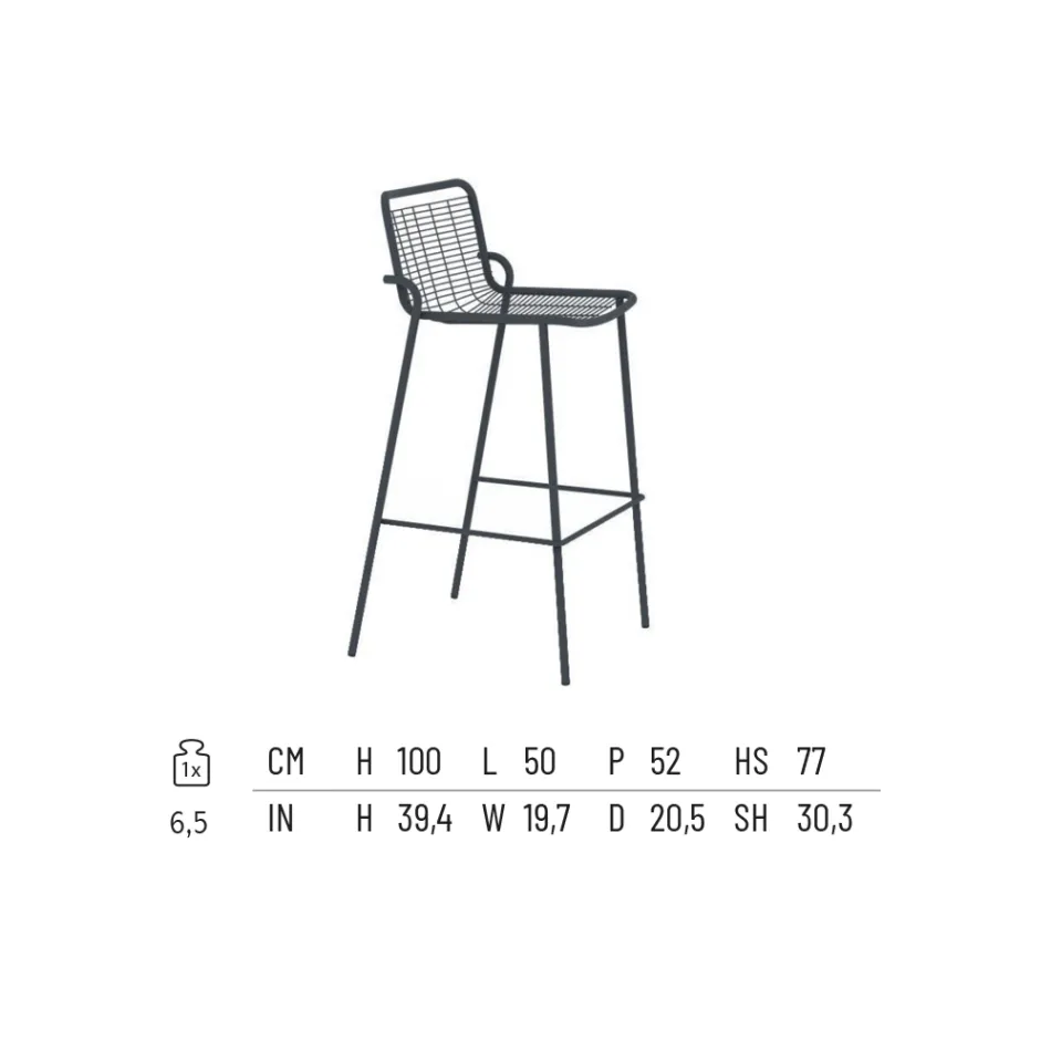 Karrige e stivueshme në natyrë në Metal Prodhuar në Itali 2 Copë - Vikas Viadurini