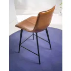 Stool në Faux lëkure H 80, baza 4 këmbë - Ovid Viadurini