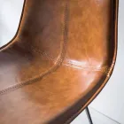 Stool në Faux lëkure H 80, baza 4 këmbë - Ovid Viadurini