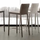 Stool në metal dhe çelik dhe eko-lëkurë moderne e bërë në Itali Prato Viadurini