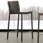 Stool në metal dhe çelik dhe eko-lëkurë moderne e bërë në Itali Prato Viadurini