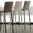 Stool në metal dhe çelik dhe eko-lëkurë moderne e bërë në Itali Prato Viadurini