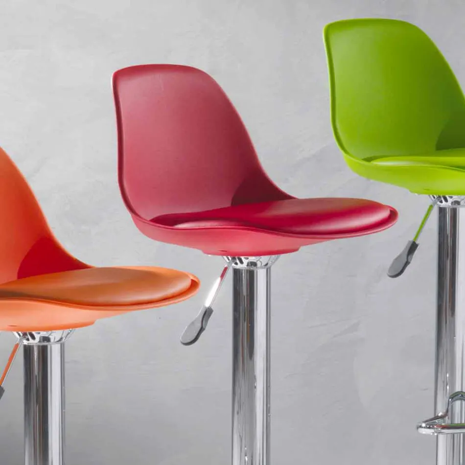 Stool në polipropileni, dizajn modern dhe i ngritshëm - rozë Viadurini