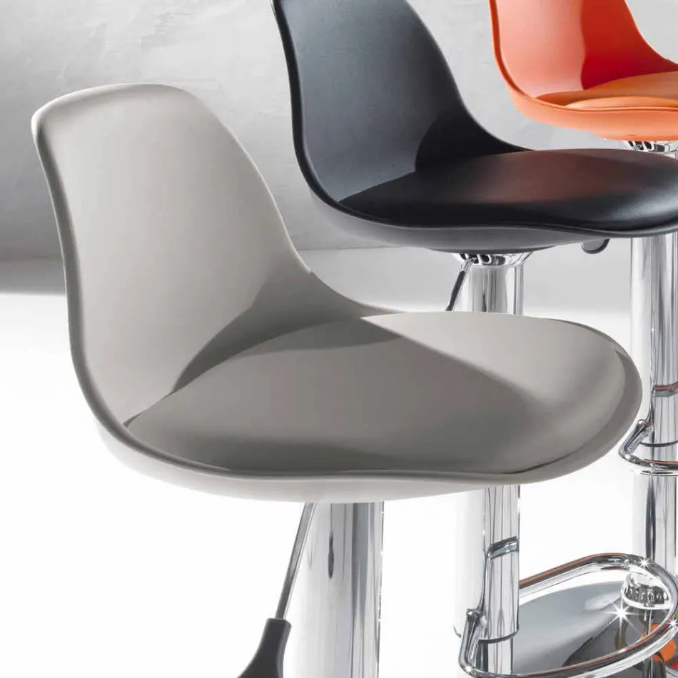 Stool në polipropileni, dizajn modern dhe i ngritshëm - rozë Viadurini