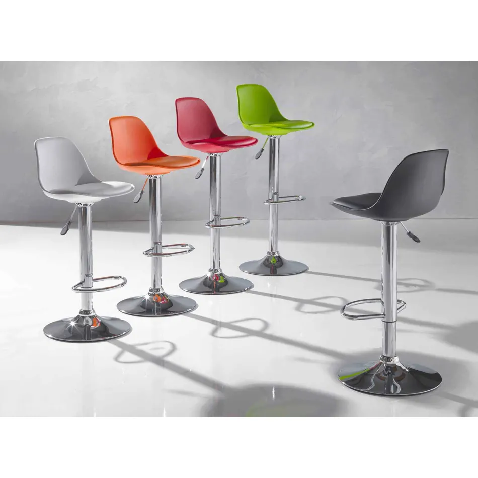 Stool në polipropileni, dizajn modern dhe i ngritshëm - rozë Viadurini