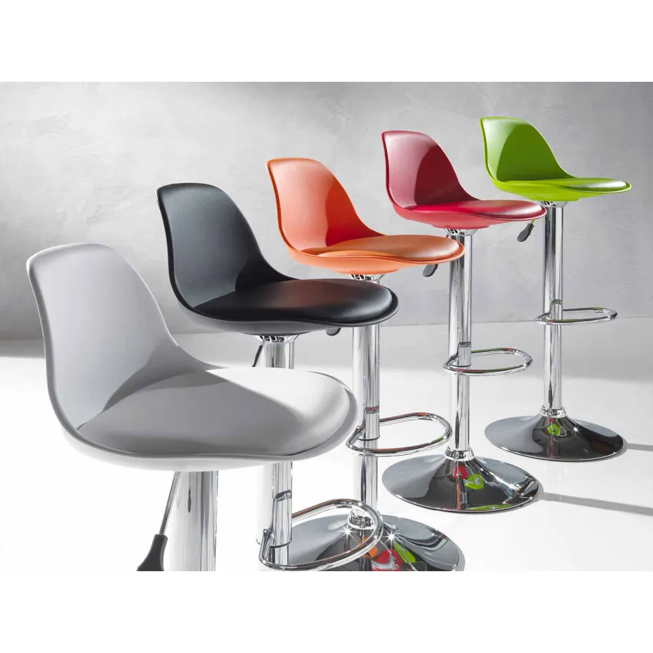 Stool në polipropileni, dizajn modern dhe i ngritshëm - rozë Viadurini