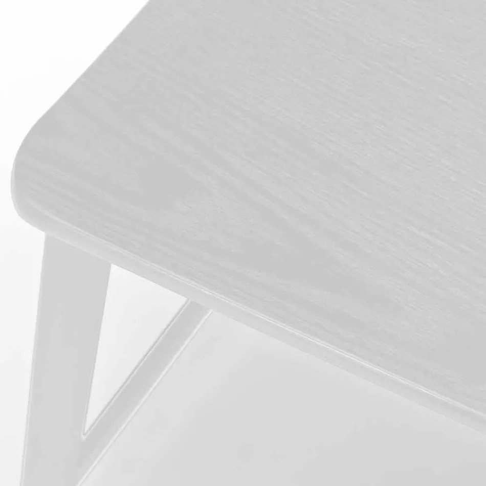 Stol modern metalik me sedilje dhe mbështetëse në dru, 2 copë - Habibi Viadurini