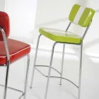 Stool i stilit 50 të stilit me shirita të bardhë qendror me shirita Viadurini