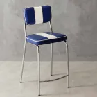 Stool i stilit 50 të stilit me shirita të bardhë qendror me shirita Viadurini