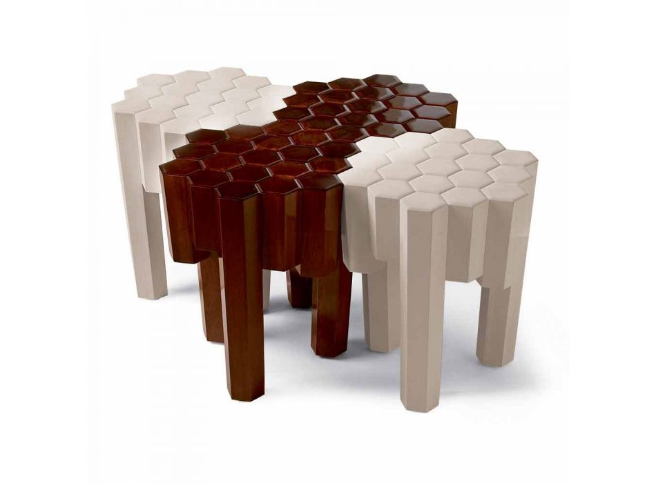Dizenjoni tavolinë / tavolinë kafeje të ngurtë druri, L38xD38 cm, Begga Viadurini
