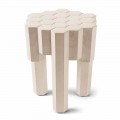 Tavolinë anësore / stool modern Begga në dru të ngurtë, L38xW38, e bërë në Itali
