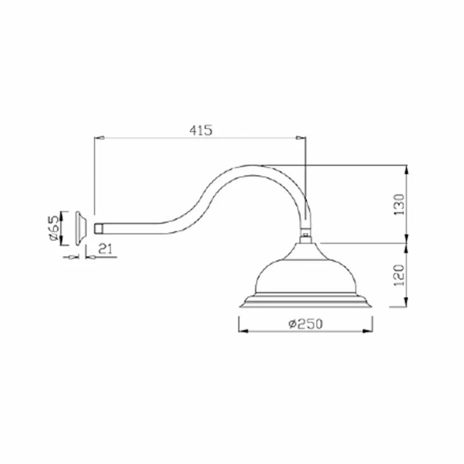 Koka dushi anti-gëlqere në çelik dhe tunxh klasik prodhuar në Itali - Mingo Viadurini